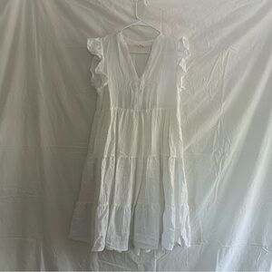 Elegant White Ruffle Dress